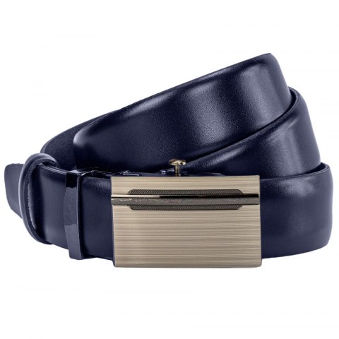 Victorio leather belt for men from the Lux series navy blue color